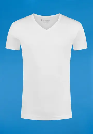 garage - T-shirt V-hals korte mouw - Wit - SEMI BODYFIT T-shirt V-neck - 302