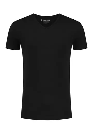 garage - T-shirt V-hals korte mouw - Zwart - BODYFIT T-shirt V-neck - 202