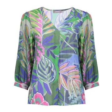 Geisha - Blouse lange mouw - Blauw - Blouse - 53461-20
