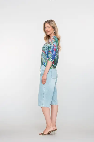 Geisha - Blouse lange mouw - Blauw - Blouse - 53461-20