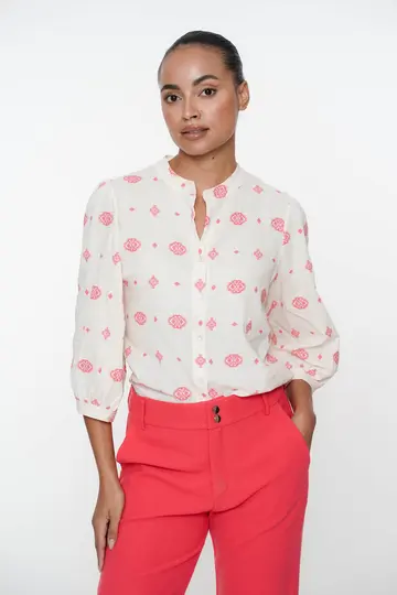 Geisha - Blouse lange mouw - Ecru - Blouse embroidery - 53176-70