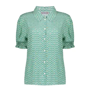 Geisha - Blouse lange mouw - Groen - Blouse - 53455-20