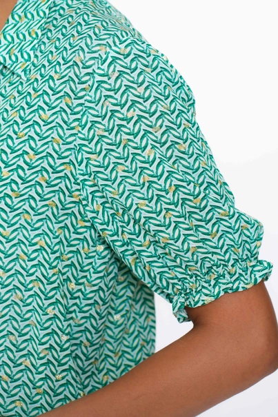 Geisha - Blouse lange mouw - Groen - Blouse - 53455-20