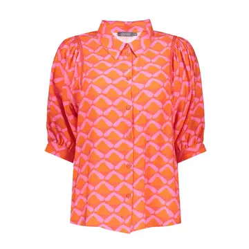 Geisha - Blouse lange mouw - Koraal - Blouse 53243-20