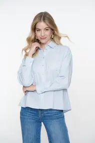Geisha - Blouse lange mouw - Lichtblauw - 53120-47