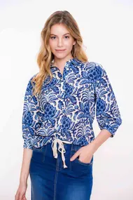 Geisha - Blouse lange mouw - Lichtblauw - 53262-20