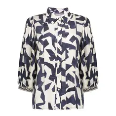 Geisha - Blouse lange mouw - Marineblauw - Blouse 53200-20