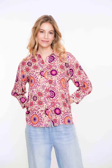 Geisha - Blouse lange mouw - Paars - Blouse 53238-20