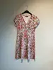 Geisha - Jurk - Rood - Dress v-neck short AOP - 57366-60 June
