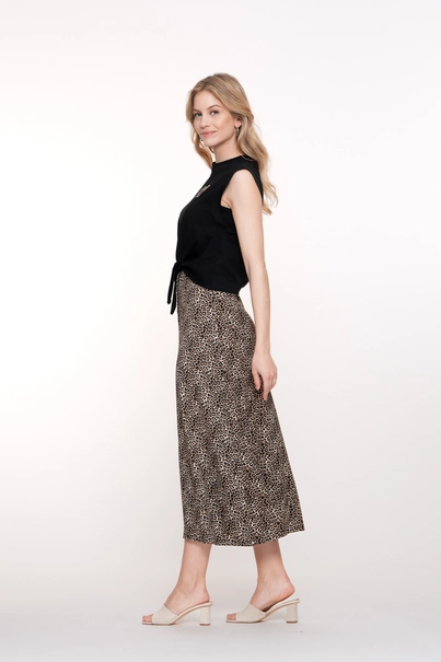 Geisha - Jurk - Zwart - Skirt leopard - 56335-41