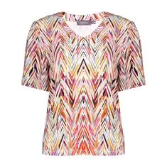 Geisha - T-shirt korte mouw - Rood - T-shirt v-neck jersey AOP - 52445-60 Jazz