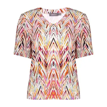 Geisha - T-shirt korte mouw - Rood - T-shirt v-neck jersey AOP - 52445-60 Jazz