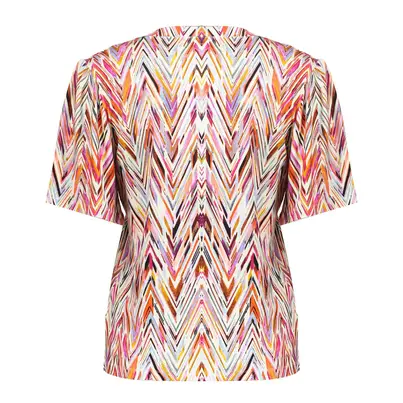 Geisha - T-shirt korte mouw - Rood - T-shirt v-neck jersey AOP - 52445-60 Jazz
