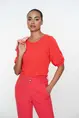 Geisha - T-shirt lange mouw - Oranje - Pull shoulderpleads - 54006-10