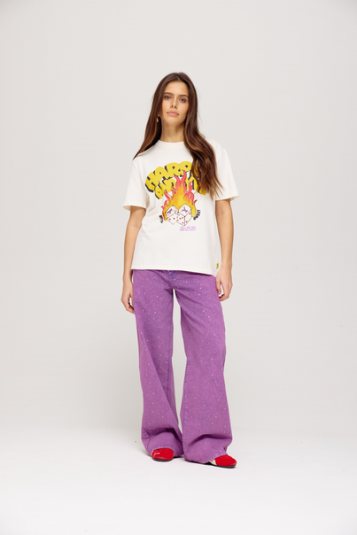Harper&Yve - T-shirt korte mouw - Ecru - Rollthedice-Ss