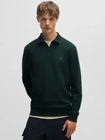 Hugo Boss - Polo sweater lange mouw - Donkergroen - Zetrust