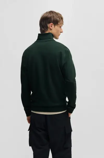 Hugo Boss - Polo sweater lange mouw - Donkergroen - Zetrust