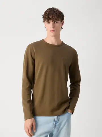 Hugo Boss - Sweater lange mouw - Legergroen - Tempesto