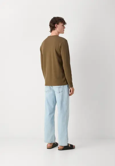 Hugo Boss - Sweater lange mouw - Legergroen - Tempesto