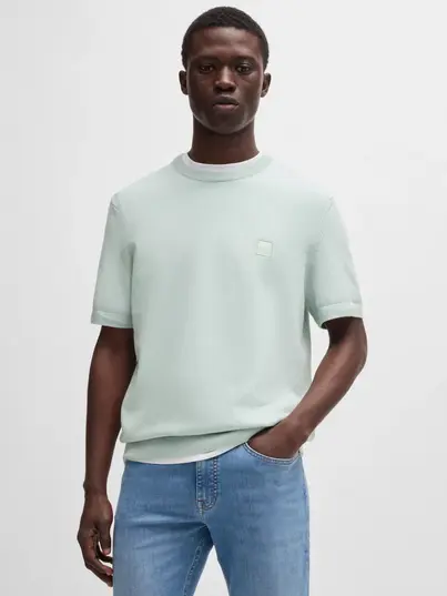 Hugo Boss - Sweater lange mouw - Mintgroen - Kanache - 50538267