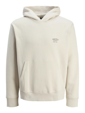 Jack&Jones - Hoodie - Beige - Jcoconcrete Globe Sweat Hood - 12272896