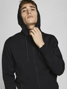 Jack&Jones - Hoodie vest - Zwart - Jcoair Sweat Zip Hood - 12204926