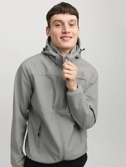 Jack&Jones - Jjtheo Softshell Jacket - Heren jas - Middengrijs - 12269407