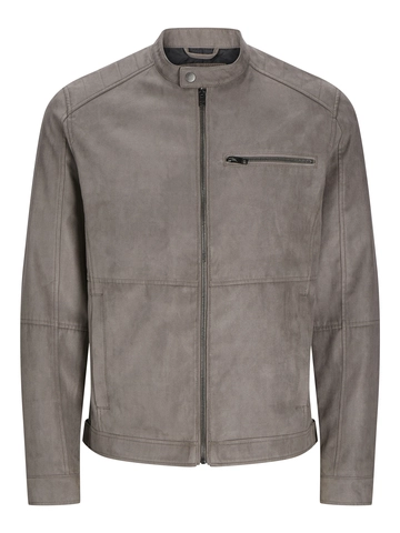Jack&Jones - Leren jas - Grijs - Jjedylan Biker Jacket - 1,23E+07