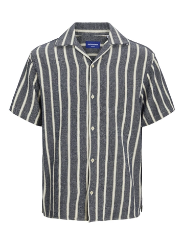 Jack&Jones - Overhemd korte mouw - Blauw - Jorcoba Stripe Resort Shirt Ss - 12271060