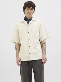 Jack&Jones - Overhemd korte mouw - Ecru - Jprbluluke Jacquard Resort S/S - 12278763