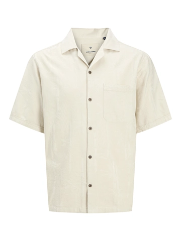 Jack&Jones - Overhemd korte mouw - Ecru - Jprbluluke Jacquard Resort S/S - 12278763