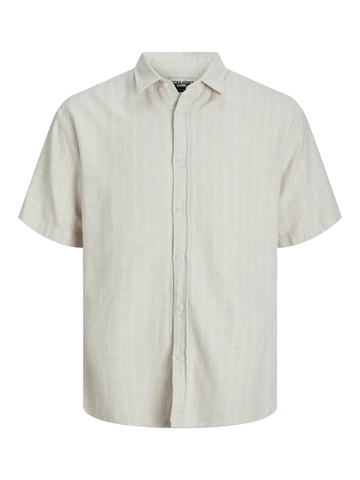 Jack&Jones - Overhemd korte mouw - Grijs - Jcojoshua Structure Shirt Ss - 12256023