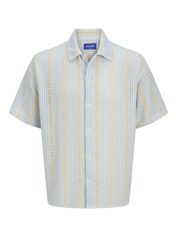 Jack&Jones - Overhemd korte mouw - Lichtblauw - Jorbellagio Crochet Shirt Ss - 12277295