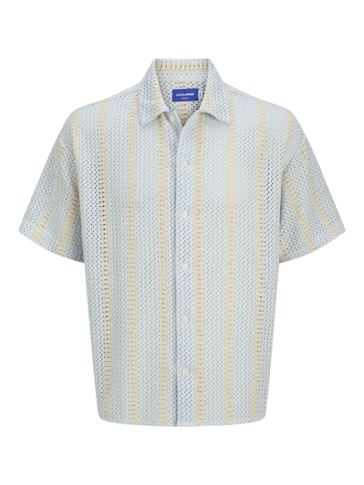 Jack&Jones - Overhemd korte mouw - Lichtblauw - Jorbellagio Crochet Shirt Ss - 12277295