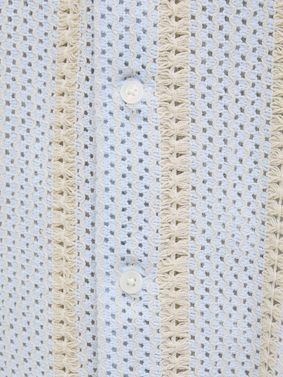 Jack&Jones - Overhemd korte mouw - Lichtblauw - Jorbellagio Crochet Shirt Ss - 12277295