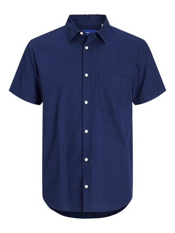 Jack&Jones - Overhemd korte mouw - Marineblauw - Jorvarenna Dobby Shirt Ss - 12271109