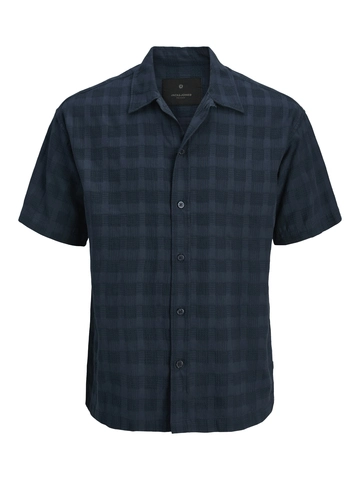 Jack&Jones - Overhemd korte mouw - Marineblauw - Jprblavance Dobby S/S Shirt - 12278856