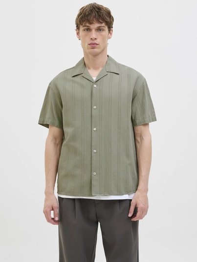 Jack&Jones - Overhemd korte mouw - Taupe - Jprccmontana Dobby Resort S/S - 12276818