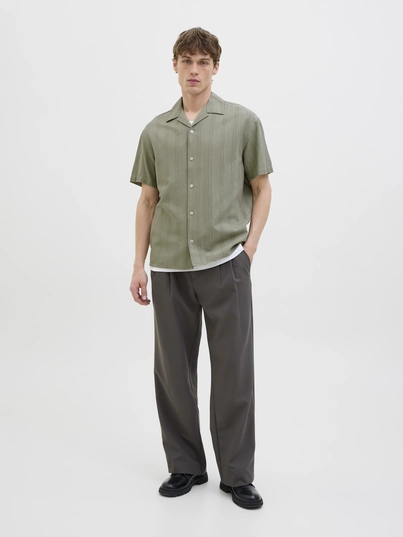 Jack&Jones - Overhemd korte mouw - Taupe - Jprccmontana Dobby Resort S/S - 12276818
