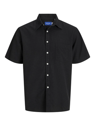 Jack&Jones - Overhemd korte mouw - Zwart - Joralmeria Structure Shirt Ss - 12277123