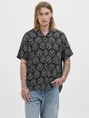 Jack&Jones - Overhemd korte mouw - Zwart - Jorhydra Noto Shirt Ss Ln - 12277230