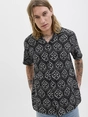Jack&Jones - Overhemd korte mouw - Zwart - Jorhydra Noto Shirt Ss Ln - 12277230