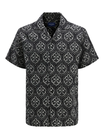 Jack&Jones - Overhemd korte mouw - Zwart - Jorhydra Noto Shirt Ss Ln - 12277230