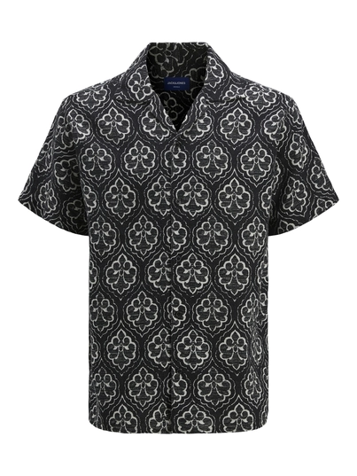 Jack&Jones - Overhemd korte mouw - Zwart - Jorhydra Noto Shirt Ss Ln - 12277230