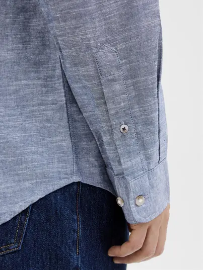 Jack&Jones - Overhemd lange mouw - Donkerblauw - Jjesummer Shirt Ls Sn - 12269315