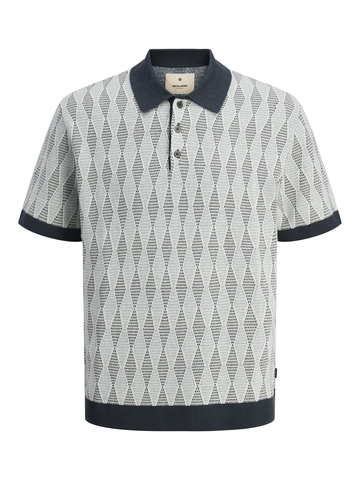 Jack&Jones - Polo - Blauw - Jprblujude Knit Jaquard Polo S - 12277473