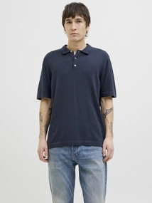 Jack&Jones - Polo - Donkerblauw - Jjeemil Knit Relaxed Polo Ss S - 12268216