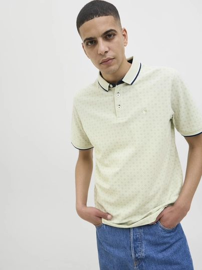 Jack&Jones - Polo - Groen - Jprpaulos Play Aop Blu. Ss Pol - 12154548