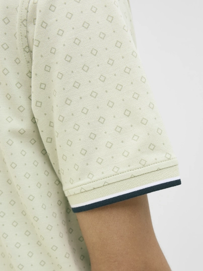 Jack&Jones - Polo - Groen - Jprpaulos Play Aop Blu. Ss Pol - 12154548