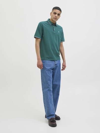 Jack&Jones - Polo - Groen - Jprpaulos Play Aop Blu. Ss Pol - 12154548